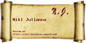 Nikl Julianna névjegykártya